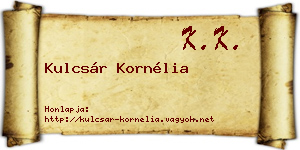 Kulcsár Kornélia névjegykártya